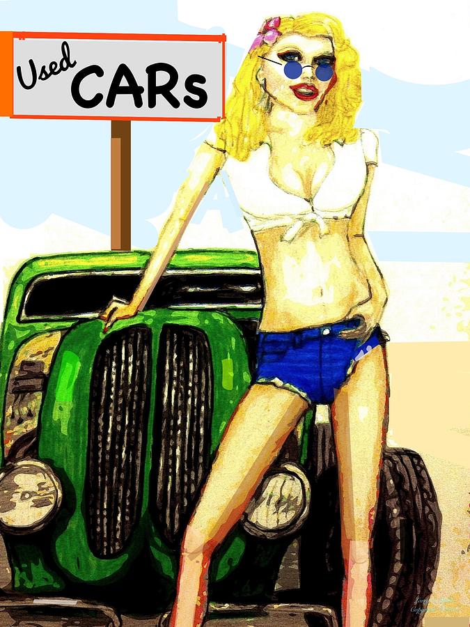 Car Painting - Rat Rod Pinup by Larry E Lamb