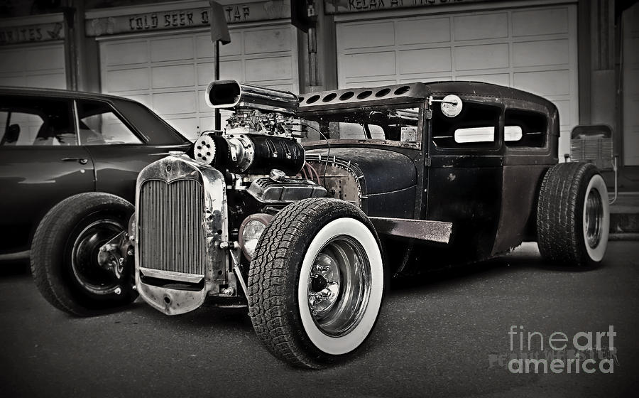 Car Photograph - Rat Rod Scene 3 by Perry Webster