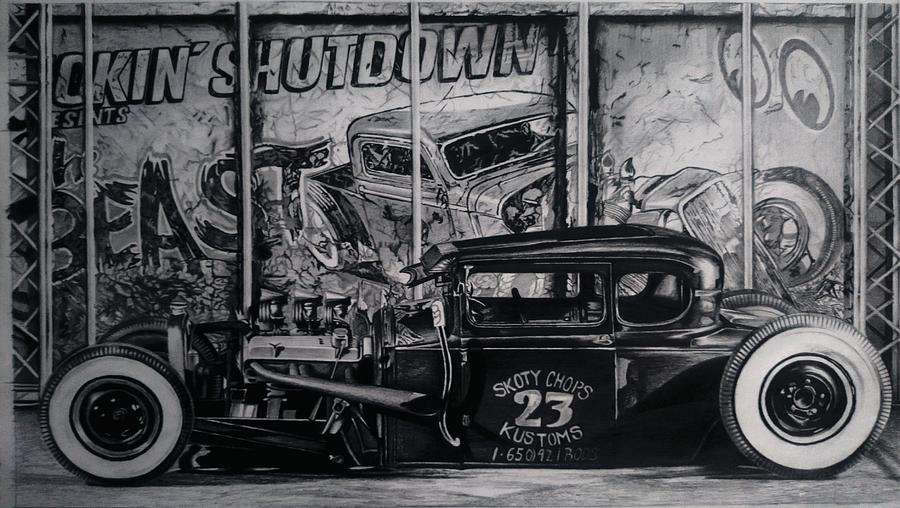 Rat Rod Drawing by Asad Farooq