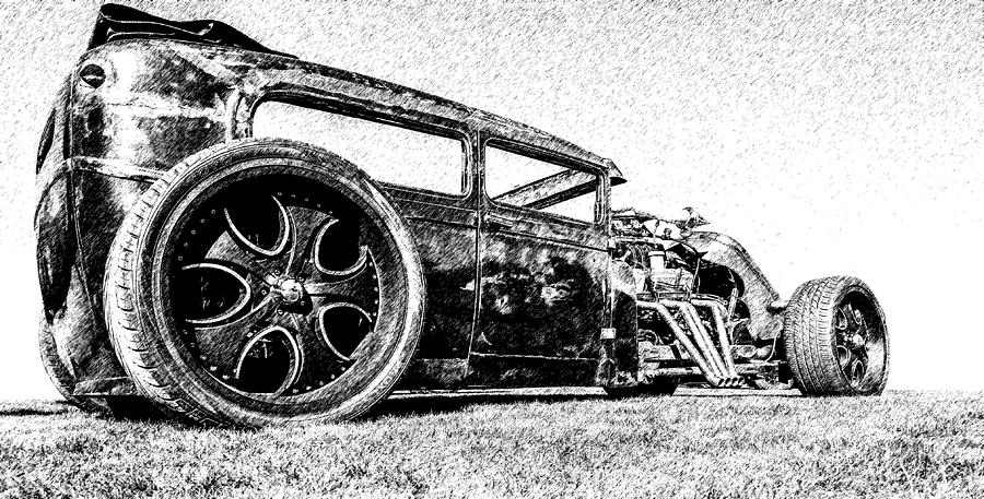 Ratrod Relic Drawing by Darrell Foster