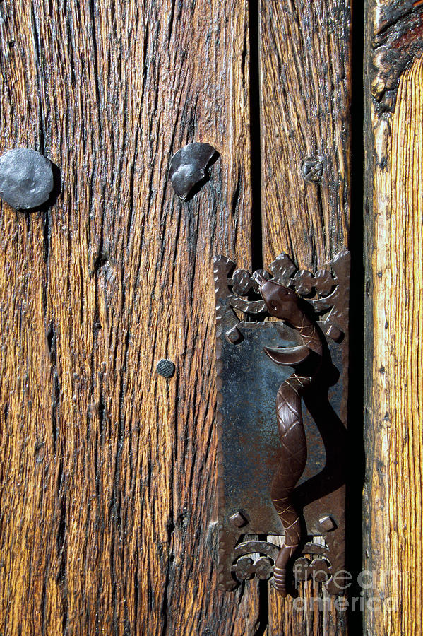 Rattlesnake Door handle Mission San Xavier del Bac Photograph by Thomas R Fletcher