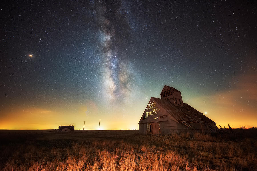 Milky Way Photograph - Rattlesnake Silo Barn by Russell Pugh