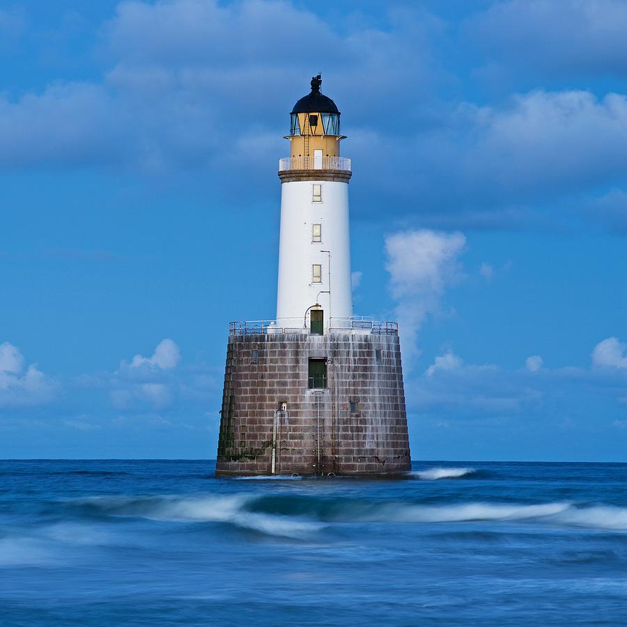 Rattray Head Light House waves Photograph by Stephen Taylor