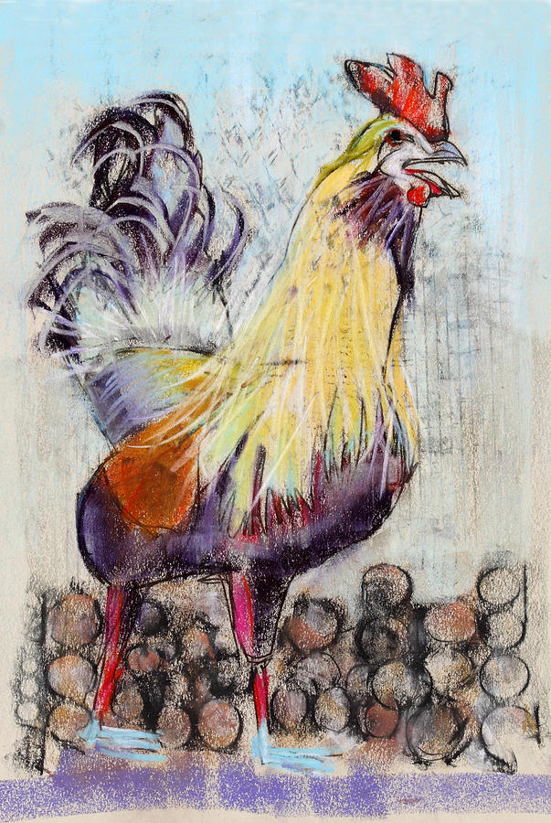 Raucous Rooster Mixed Media by Julie Maas