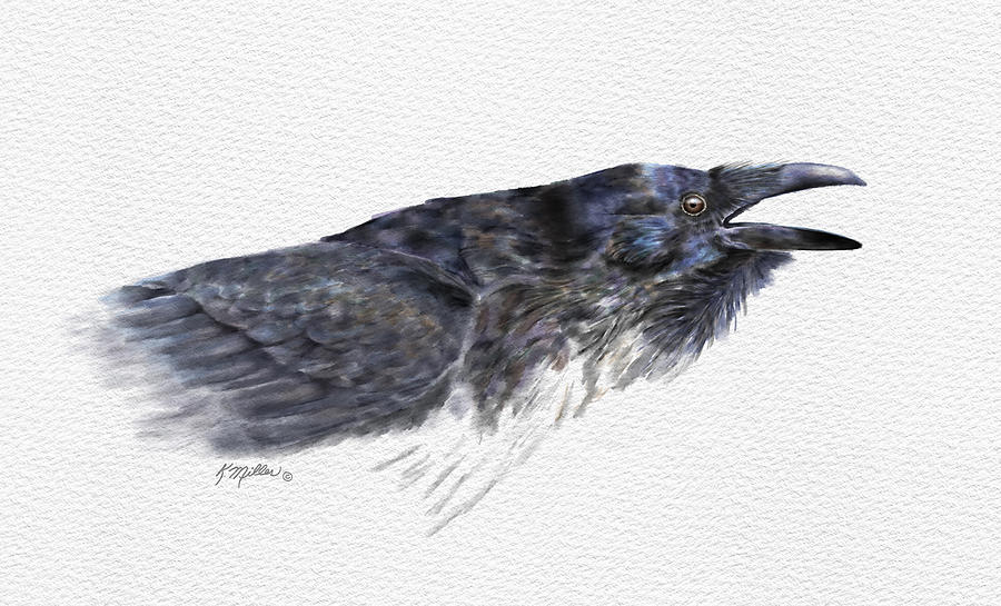Raven 1 Painting by Kathie Miller