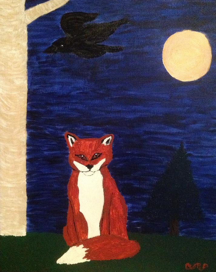 Raven And Fox Painting