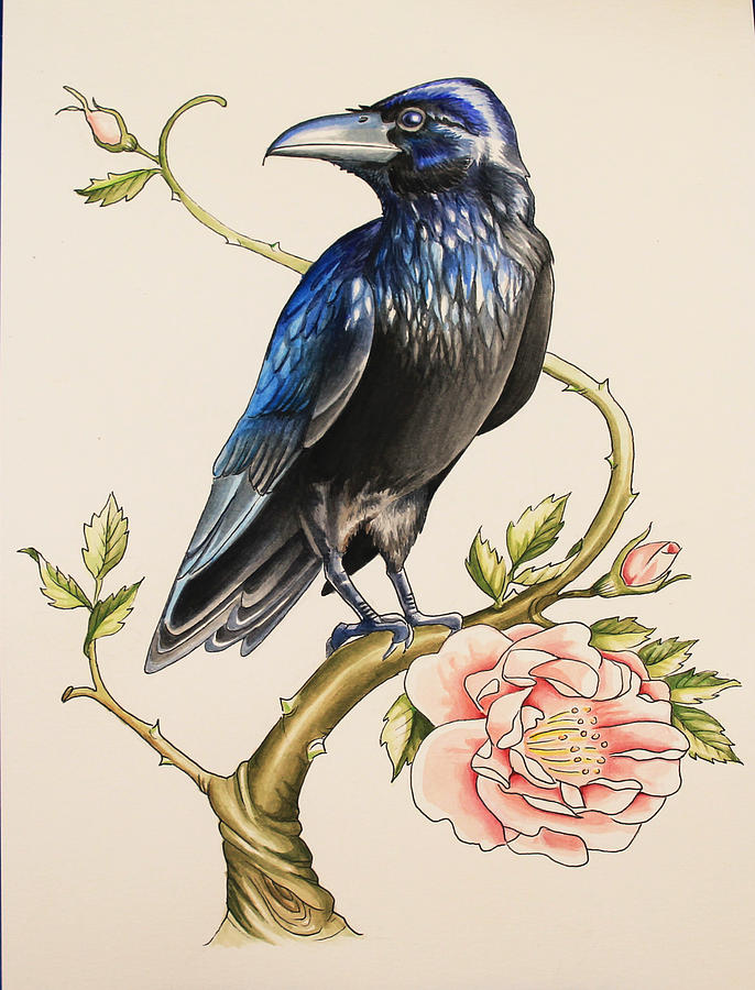 Raven and Roses Painting by Heather Morstad - Fine Art America