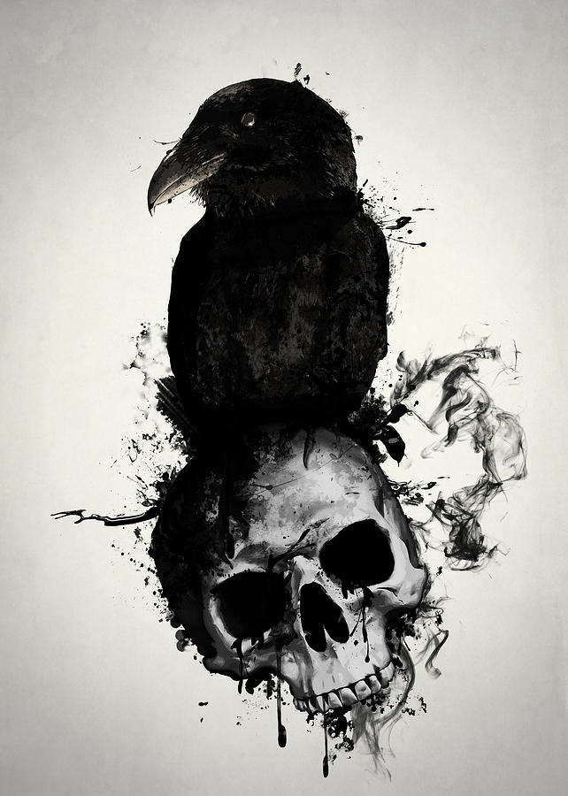 Le Corbeau Raven-and-skull-nicklas-gustafsson