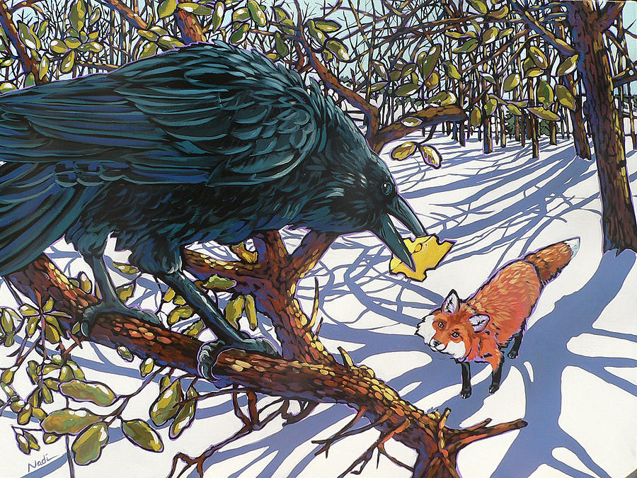 Raven and the Fox Painting by Nadi Spencer