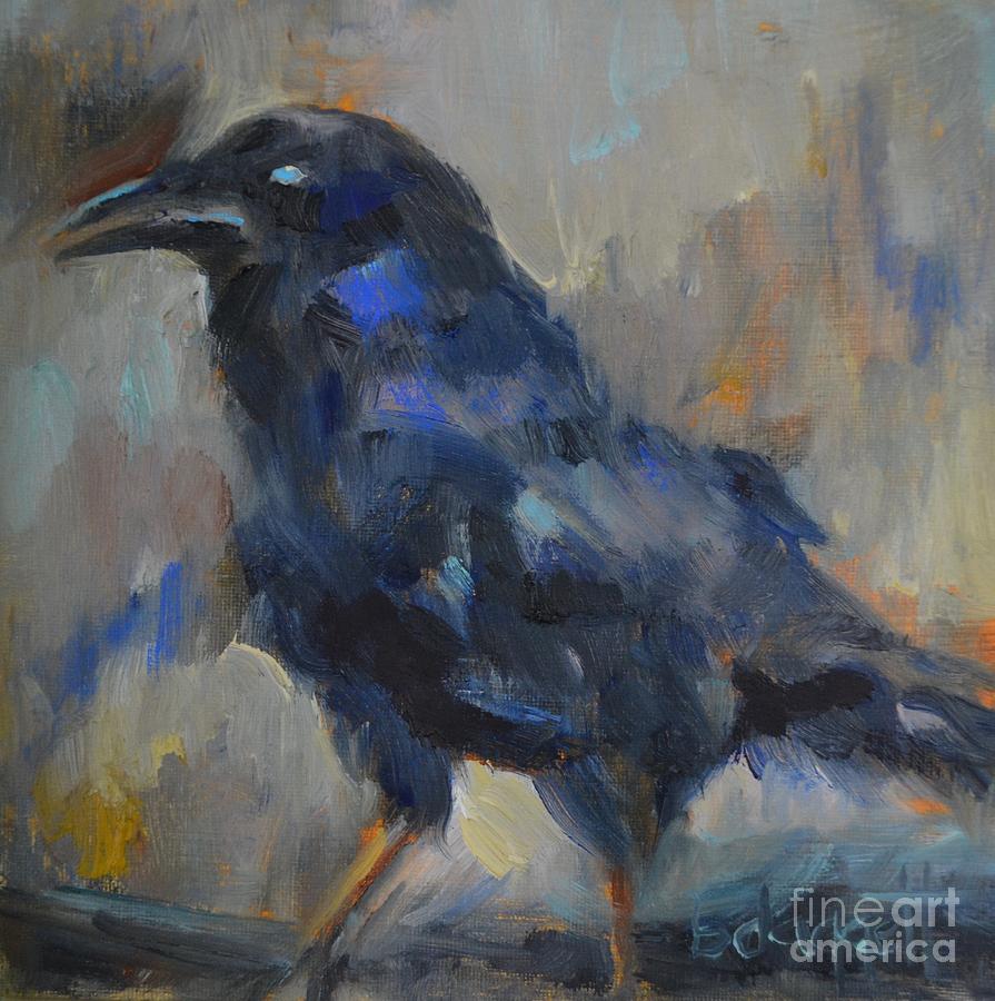 London Painting - Raven at Tower of London by Barbara Daggett