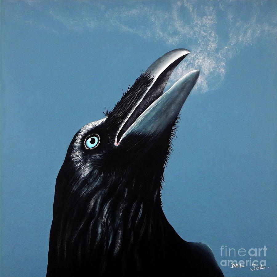 Raven Painting - Raven Breath by Cristina Del Sol