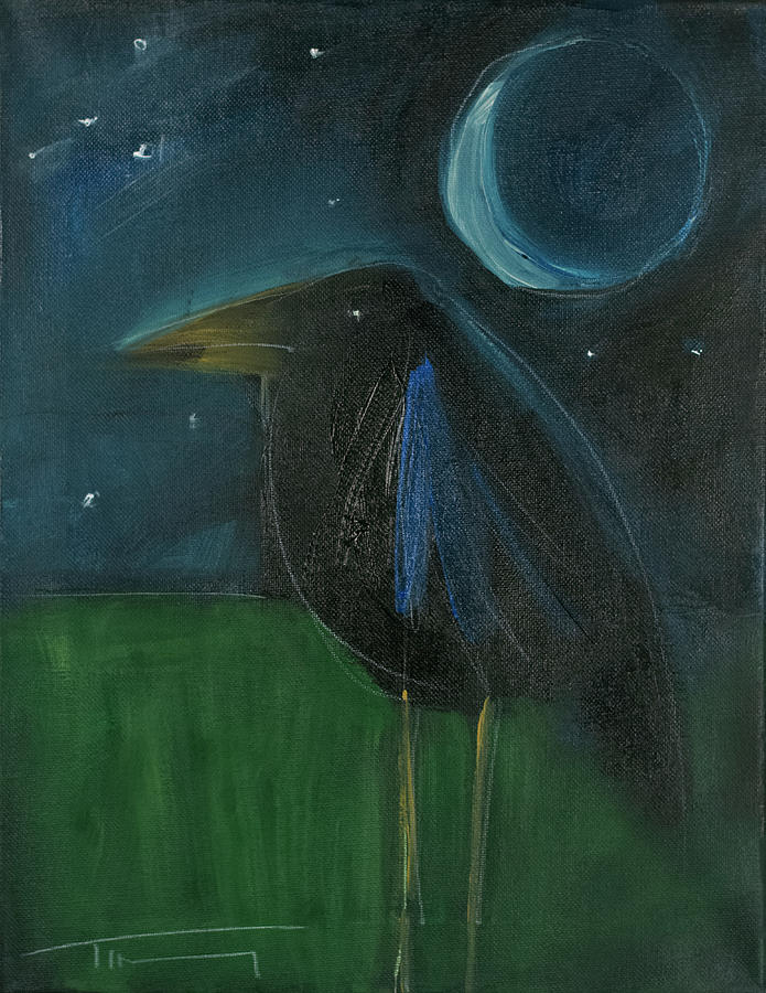 raven by moonlight No. 1 Painting by Tim Nyberg