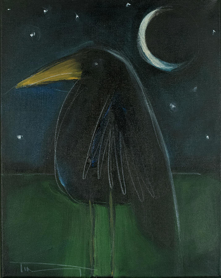 Raven by Moonlight No. 2 Painting by Tim Nyberg
