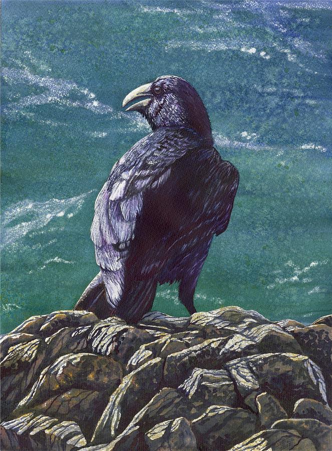 Bird Painting - Raven by Catherine G McElroy Bird Painting - Raven by Catherine G McElroy