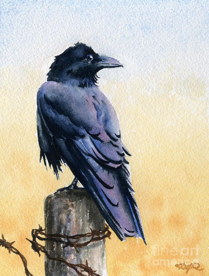 Raven Painting - Raven by David Rogers