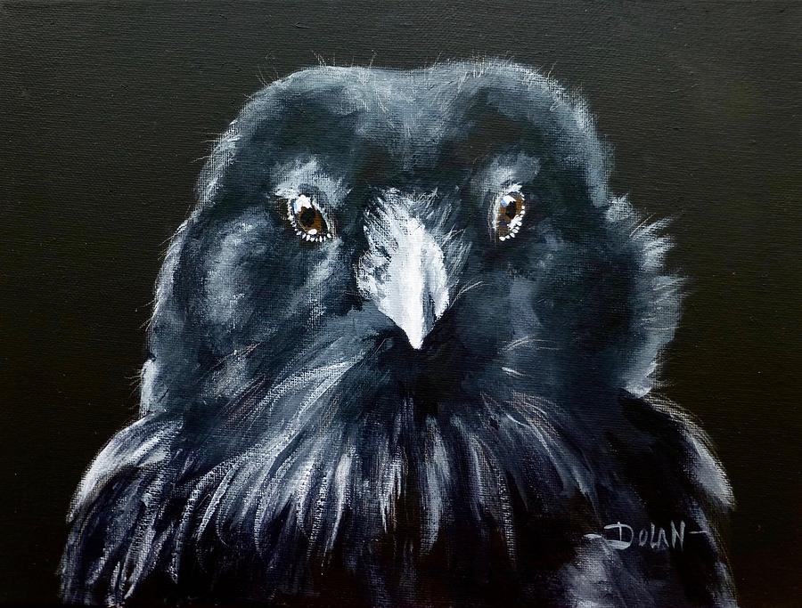 Raven Fluff Painting by Pat Dolan
