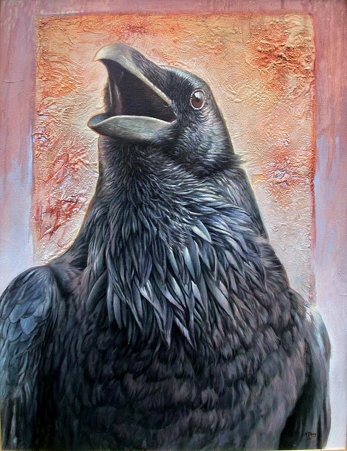 Raven Painting - Raven by Hans Droog