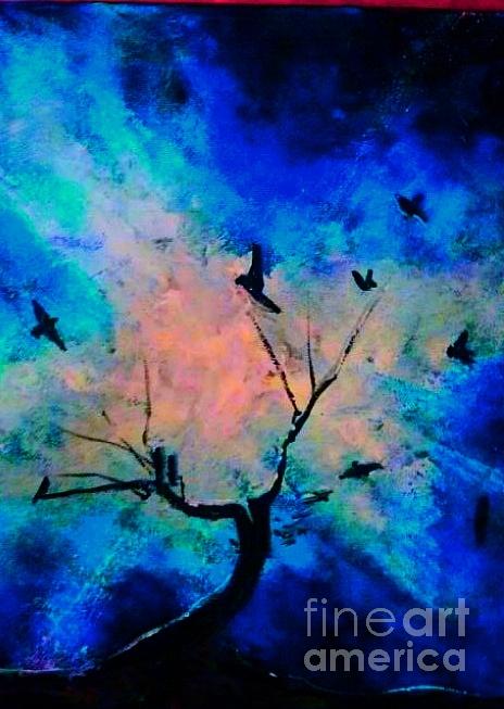 Raven Illumination Painting by Stefan Duncan