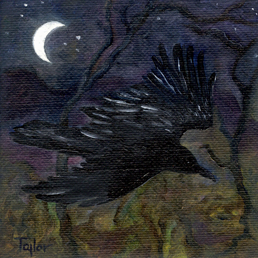 Raven in Stars Painting by FT McKinstry