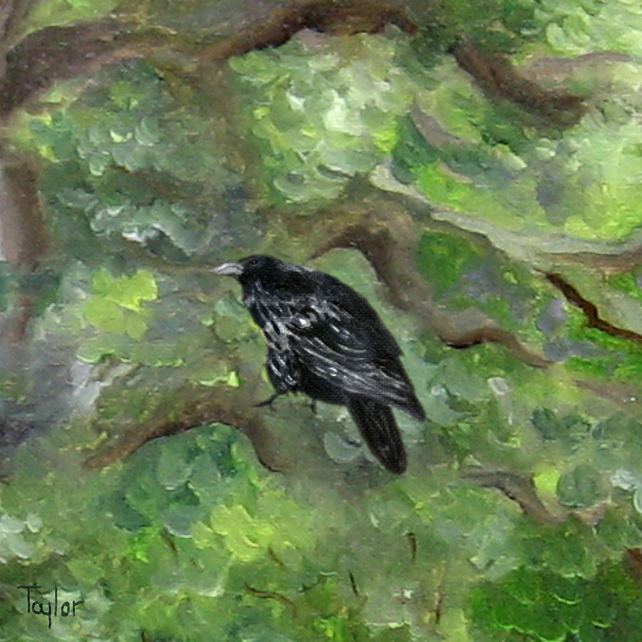 Raven in the Om Tree Painting by FT McKinstry