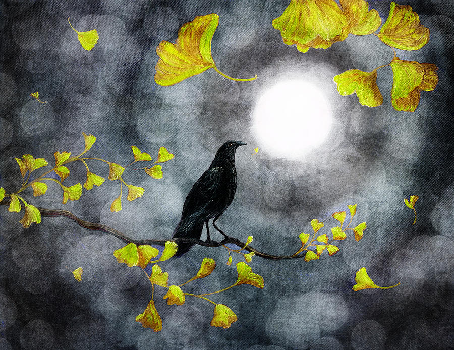 Raven in the Rain Digital Art by Laura Iverson