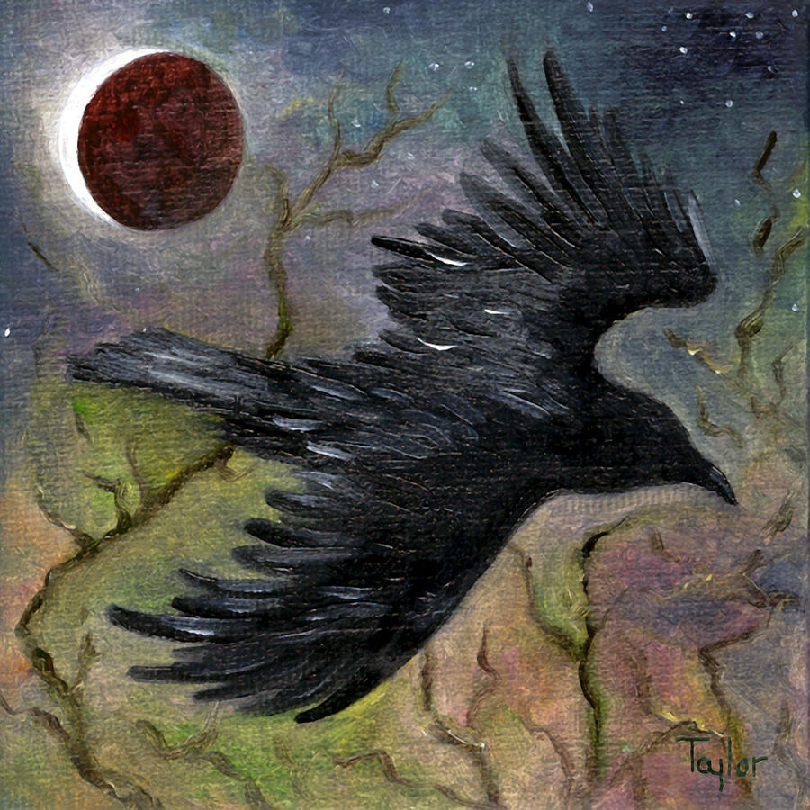 Raven in Twilight Painting by FT McKinstry