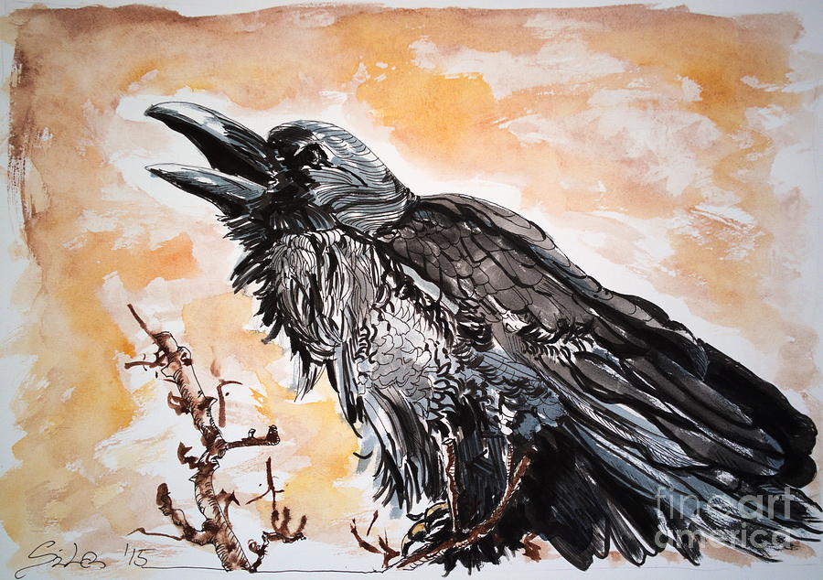 Raven Painting by Lidija Ivanek - SiLa