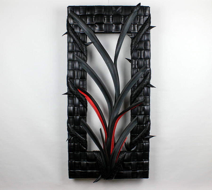 Black Vine Sculpture - Raven by Michael Ediza