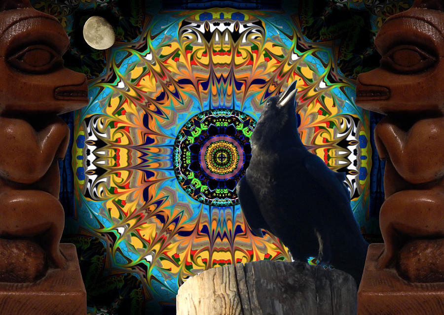 Raven Moon - The Call Digital Art by Glen Faxon