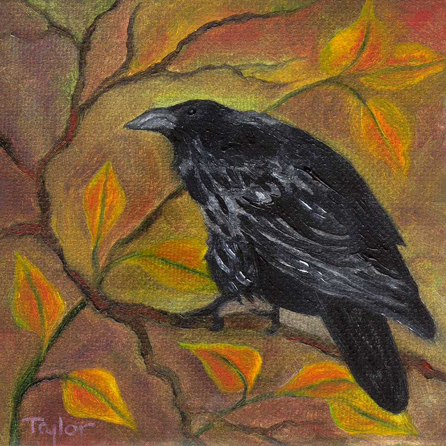 Raven on a Limb Painting by FT McKinstry