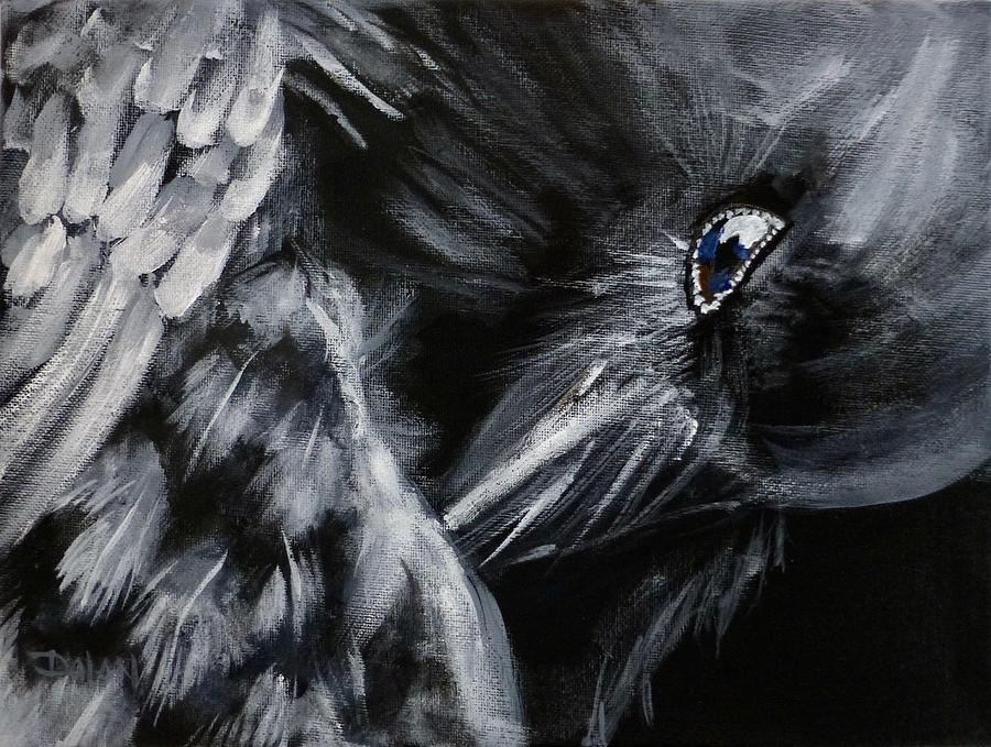 Raven Preening Painting by Pat Dolan