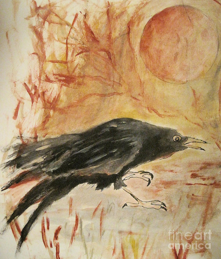 Raven Painting by Sandy DeLuca