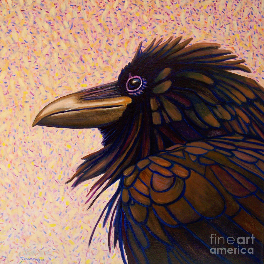 Raven Painting - Raven Shaman by Brian  Commerford