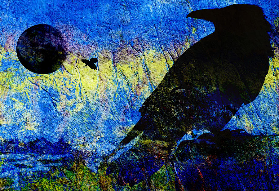 Raven Looking Back Digital Art by Sandra Selle Rodriguez