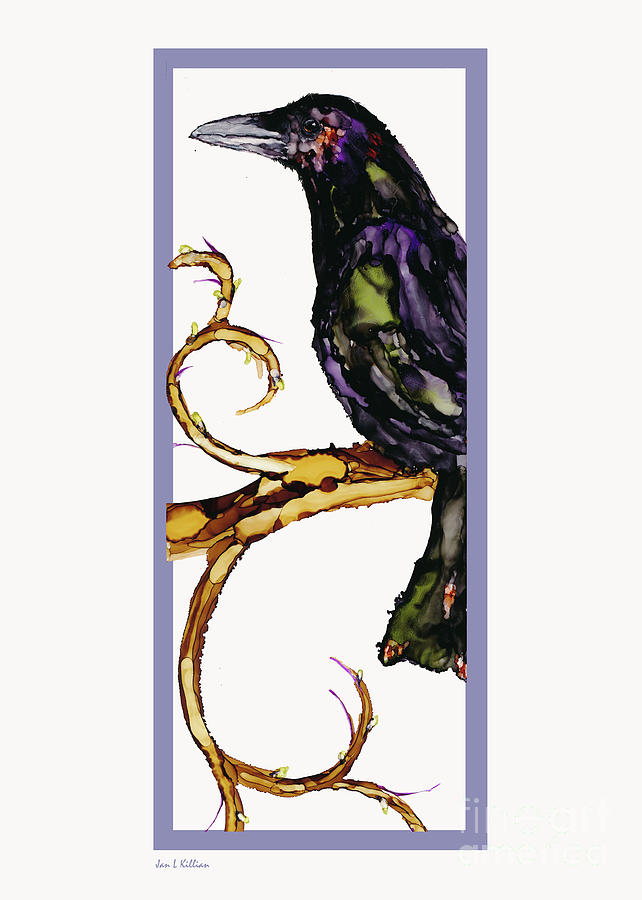 Raven Swirls Painting by Jan Killian