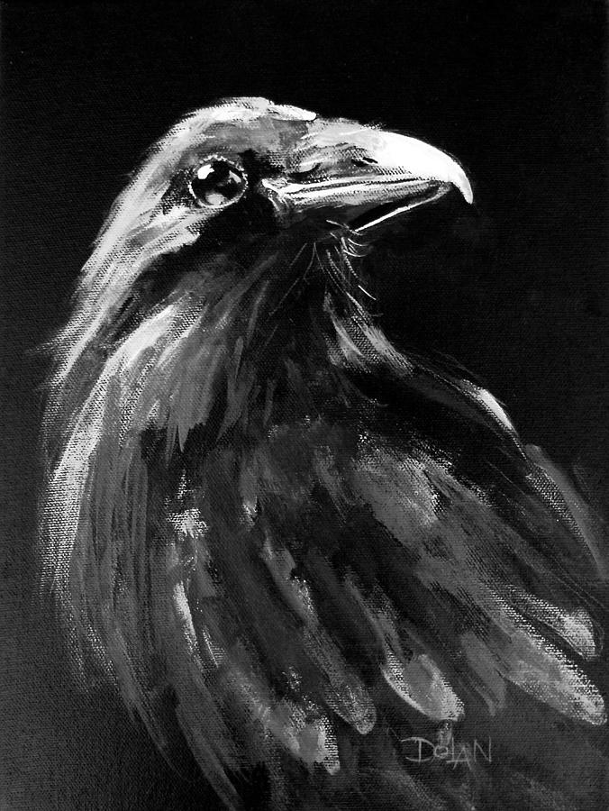 Raven Watching Painting by Pat Dolan