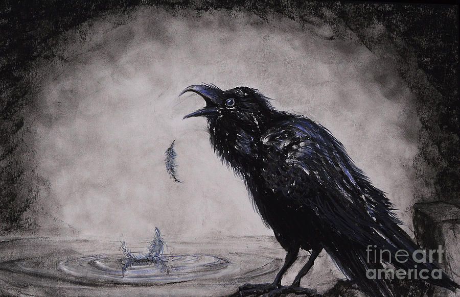 ARTWORK Raven WIsh Painting By Mollie Page   Raven Wish Mollie Page 