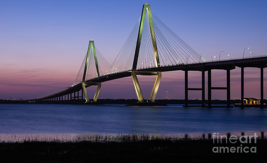 Ravenel Bridge At Twilight Charleston South Carolina Photograph