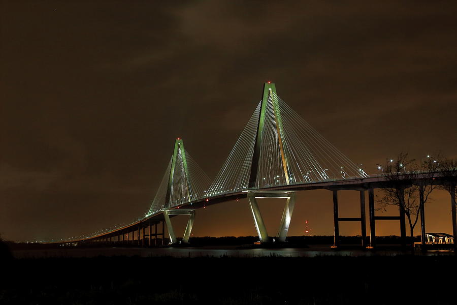 Ravenel Bridge Night Photograph by Kevin Craft
