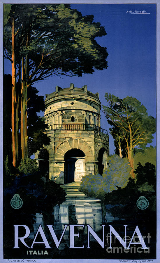 Vintage Painting - Ravenna Italia Vintage Travel Poster Restored by Vintage Treasure