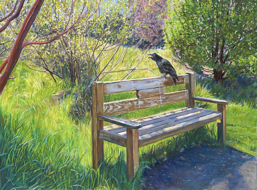 Ravens Bench Painting by Nick Payne