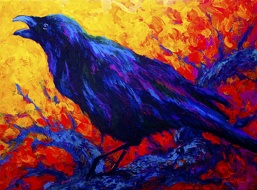 Ravens Echo Painting by Marion Rose
