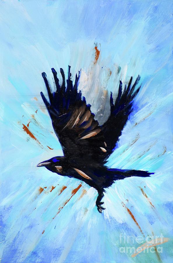 Raven's Flight Painting by Maureen Janssens - Fine Art America