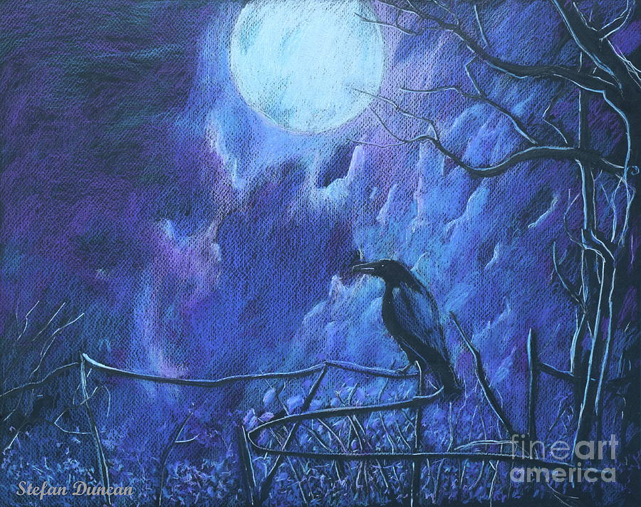 Ravens Night Painting by Stefan Duncan