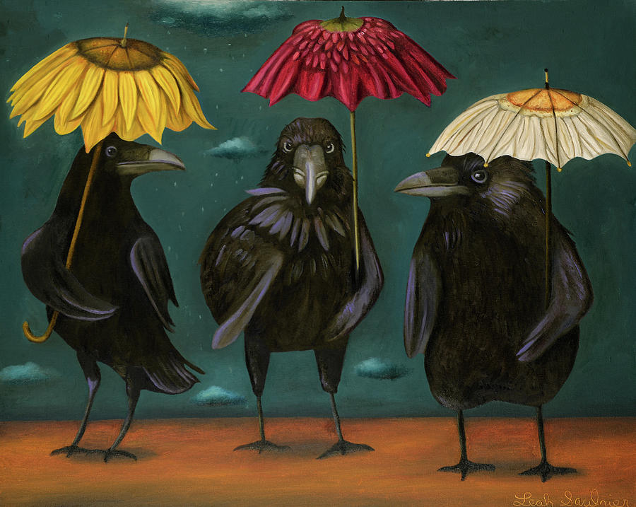 Ravens Rain Painting by Leah Saulnier The Painting Maniac
