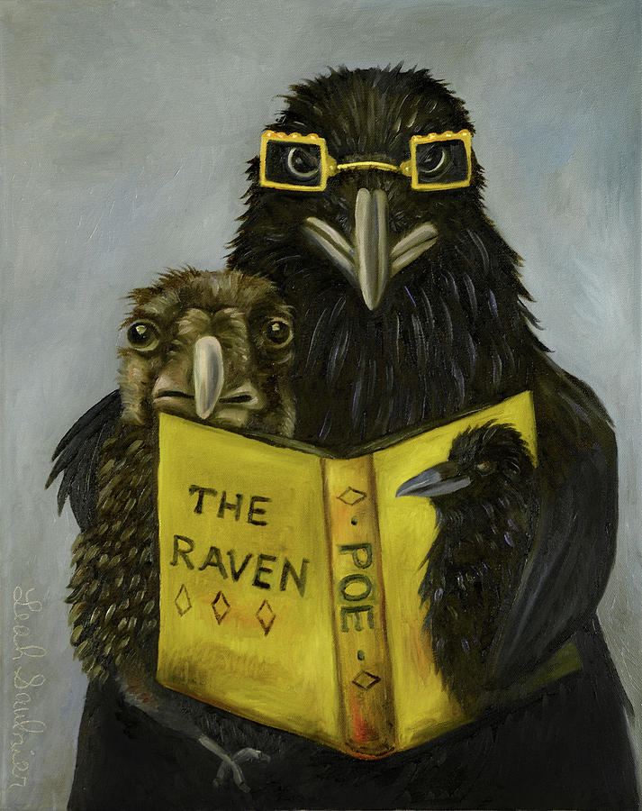 Ravens Read Painting by Leah Saulnier The Painting Maniac
