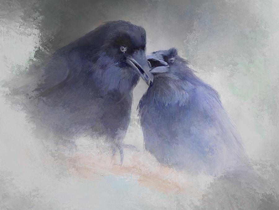 Raven Digital Art - Ravens by Richard Okun