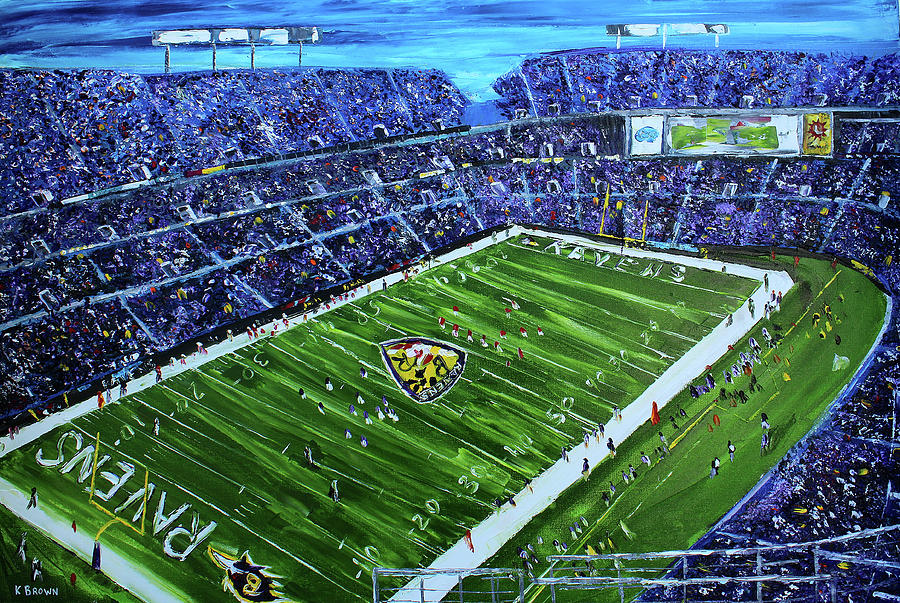 Ravens Stadium Painting by Kevin Brown