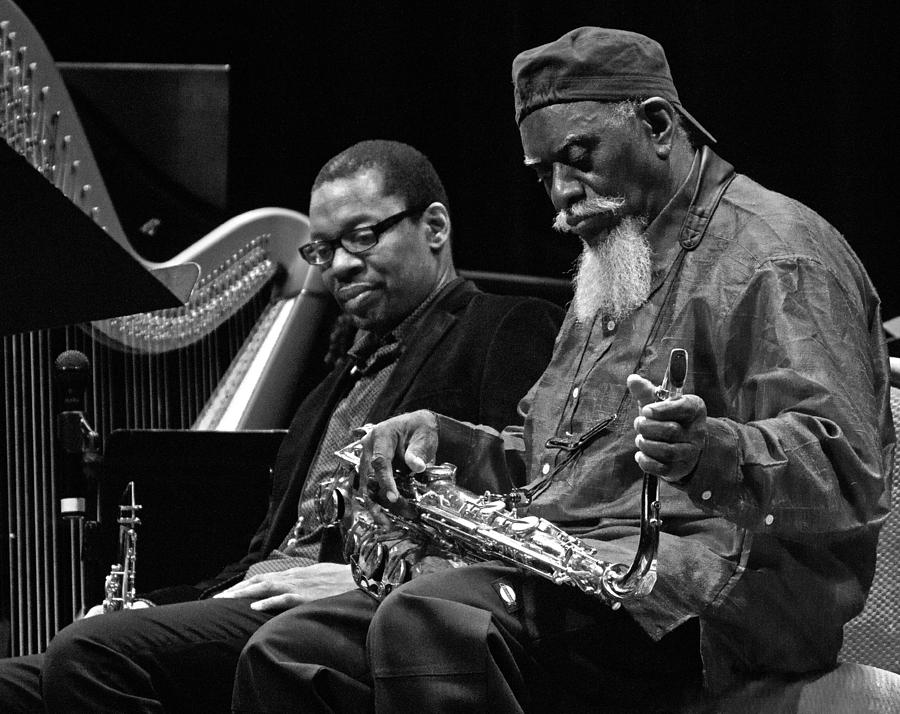 Ravi Coltrane and Pharoah Sanders 4 Photograph by Lee Santa