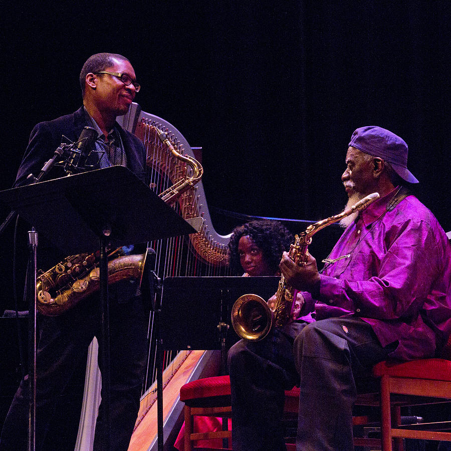 Ravi Coltrane and Pharoah Sanders 7 Photograph by Lee Santa